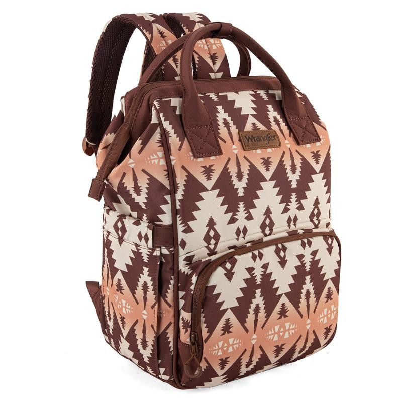 Wrangler Western Diaper Bag Aztec Backpack Organized Daypack-Cowgril Fashion:_Coffee