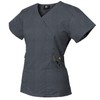Medgear 12-Pocket Women's Scrub Set with Silver Snap Detail &