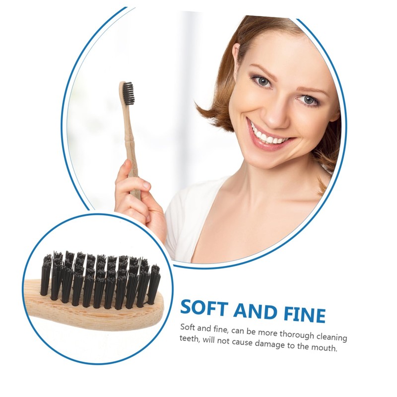 NOLITOY 4pcs Bamboo Toothbrushes Soft Bristles for Oral for Home