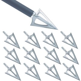 Bgary Broadheads 100 Grain Fixed Blades Archery Broadheads for Crossbow Recurve Bow and Compound Bow 12 Pcs Silverly