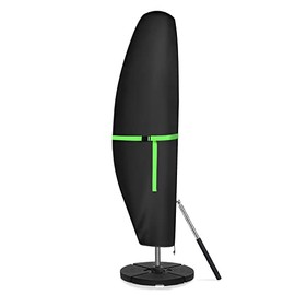 GEMITTO Protective Parasol Cover with Rod, Cantilever Parasol Cover Waterproof, Outdoor Umbrella Cover Weatherproof UV-Anti Wind Snow Proof for 2-4 m Cantilever/ Straight Parasol 280x30x81/46cm