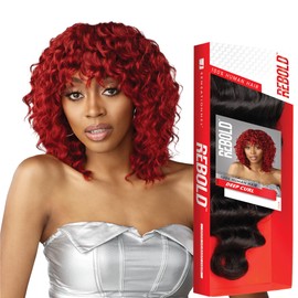 Sensationnel Rebold curly weave - deep curl human hair smooth, sleek soft texture hair for weaving and sew in styles - 1 pack (18 inch, 1B OFFBLACK)