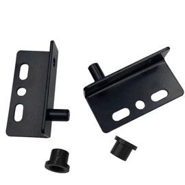 4 Pcs Door Pivot Hinges with Bushing,Black Right Angle Pivot Hinge Hardware Accessories with Screws and Plastic Caps