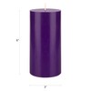 Mega Candles 3 pcs Unscented Purple Round Pillar Candle, Hand