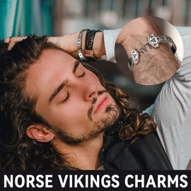 FaithHeart Thor's Hammer Cuff Bracelet for Male Stainless Steel 9mm Width Adjustable Bangles