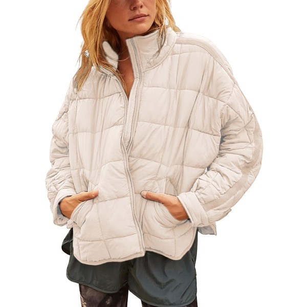 Xiaoxuemeng Womens Quilted Puffer Jacket Zip Up Lightweight Padded Coat