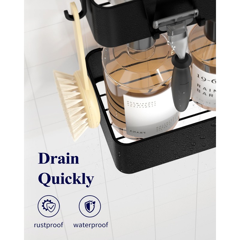 Kitsure Shower Caddy - 2 Pack Adhesive Shower Organizer, Rustproof