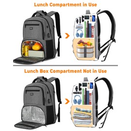 kadilong 17.3 Inch Insulated Backpacks with Cooler&Laptop Compartment,Travel Backpack with Lunch Box Bookbag for Work,Sturdy College Computer Backpack for Men Women Mochilas Lonchera para Hombre