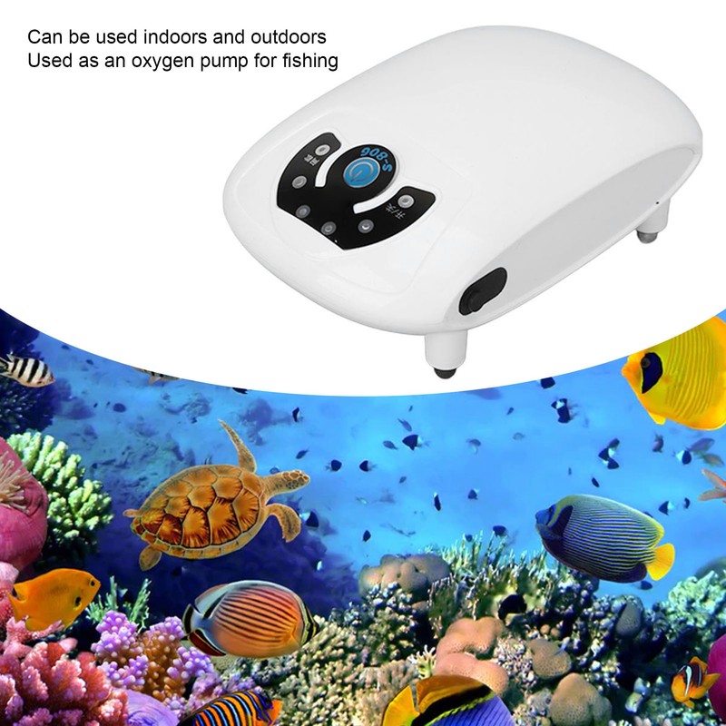 Aquarium Oxygen Pump Silent 2 Outlets Small Portable Fish Tank