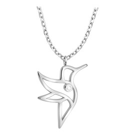 Sofia Milani - Women's Necklace 925 Silver - Hummingbird Pendant, Sterling Silver, Cubic Zirconia