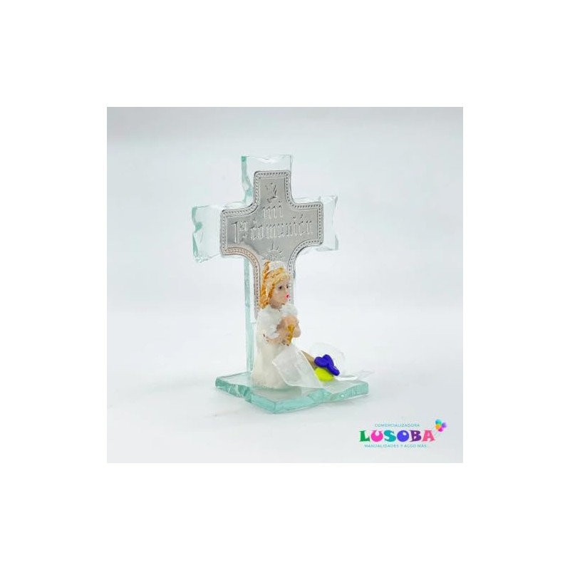 Cruz de Cristal Recuerdo Comunion Niña 12 Piezas