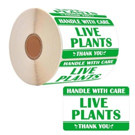 Live Plants Please Handle with Love Stickers 2 X 3 Inch - Fluorescent Fragile Shipping Label Stickers for Crate Shipping and Packing 400 Pcs