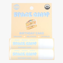 Space Camp Wellness Jumbo Lip Balm - Birthday Cake Organic Flavored Balm (2 Pack)