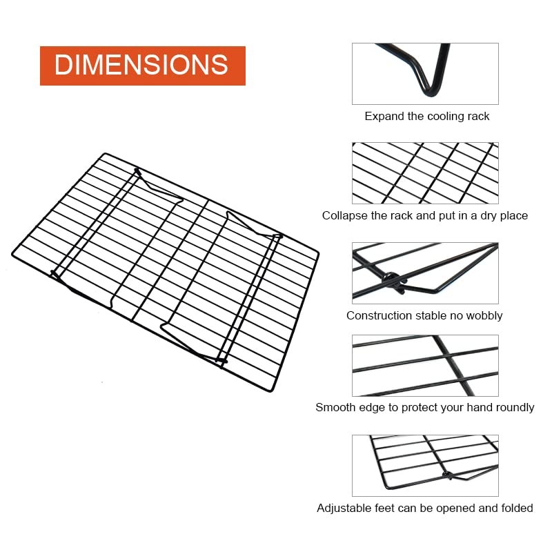 SCDGRW 3-Tier Stackable Cooling Racks, Stainless Steel Wire Rack Baking