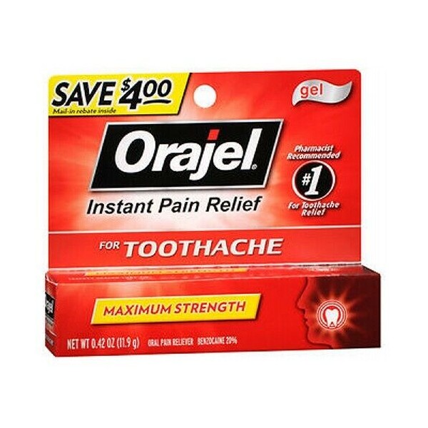 Orajel Maximum Strength Toothache Pain Relief Gel 0.42