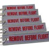 Rotary13B1 - Remove Before Flight Keychain - Gray/Red 5pcs