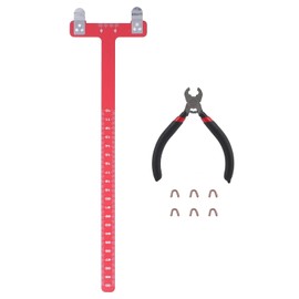 Demeras Bow Adjustment Tool Set, Archery Bowstring and Target Point Brass Buckle Clamp T-Shaped Measuring Ruler Set for Measuring String Height