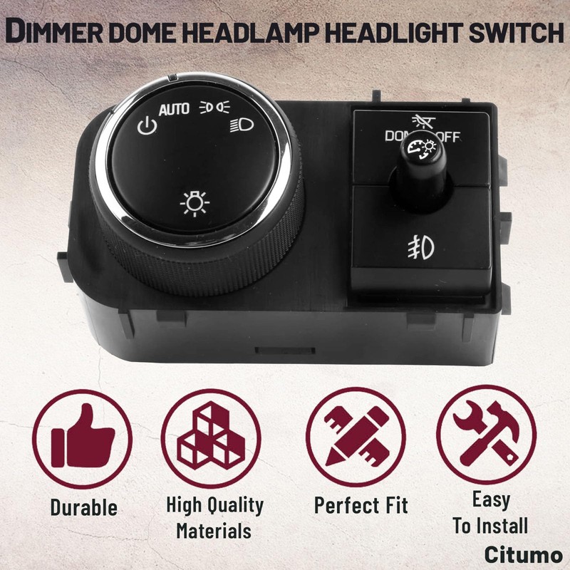 25858705 Dimmer Dome Headlamp Headlight Switch 1527J 15096895 with Fog