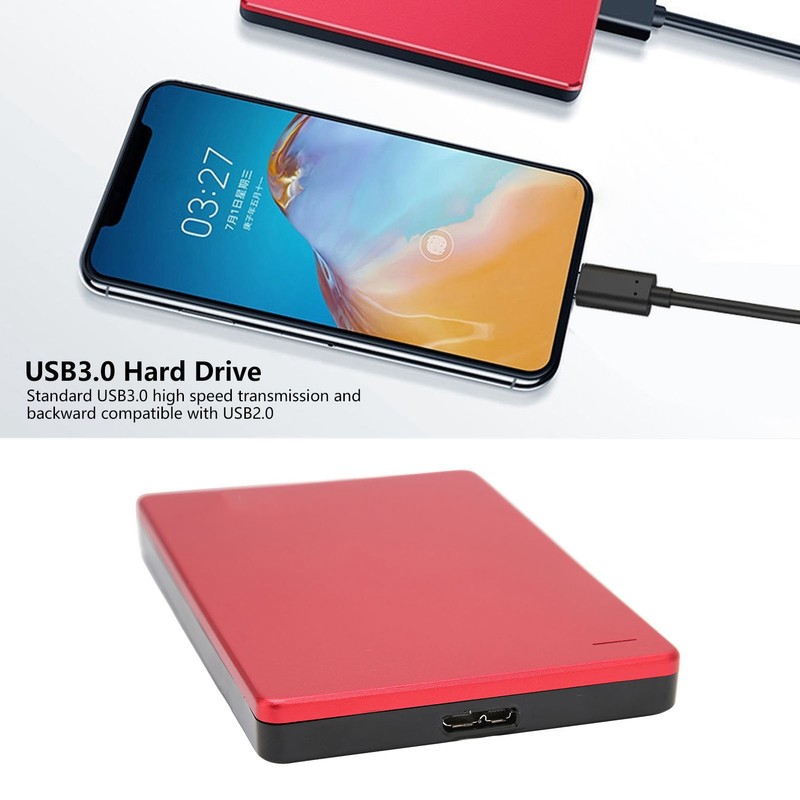 2.5in Red External HDD 6Gbps Transmission Portable External HDD Aluminum
