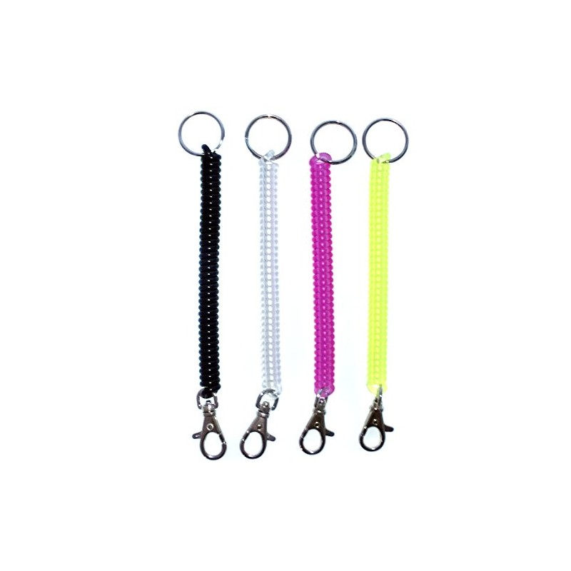 Swing Back Belt Loop Easy Installation Coil Key Holder Pink