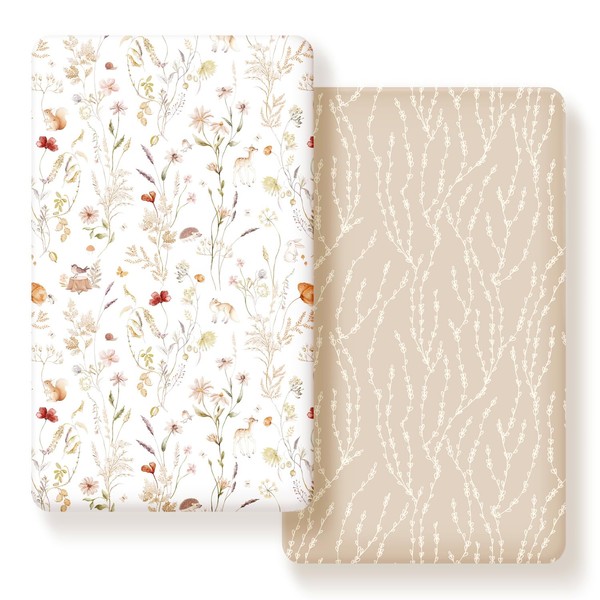 GRSSDER Stretch Ultra Soft Jersey Knit Fitted Crib Sheets Set