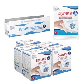 Dynarex DynaFit Compression Stockings Knee High, 15–20 mmHg, Help Prevent Blood Clots, Relieve Pain & Varicose Veins, White, X-Large, 1 Case of 60 DynaFit Compression Stockings (5 Boxes of 12)