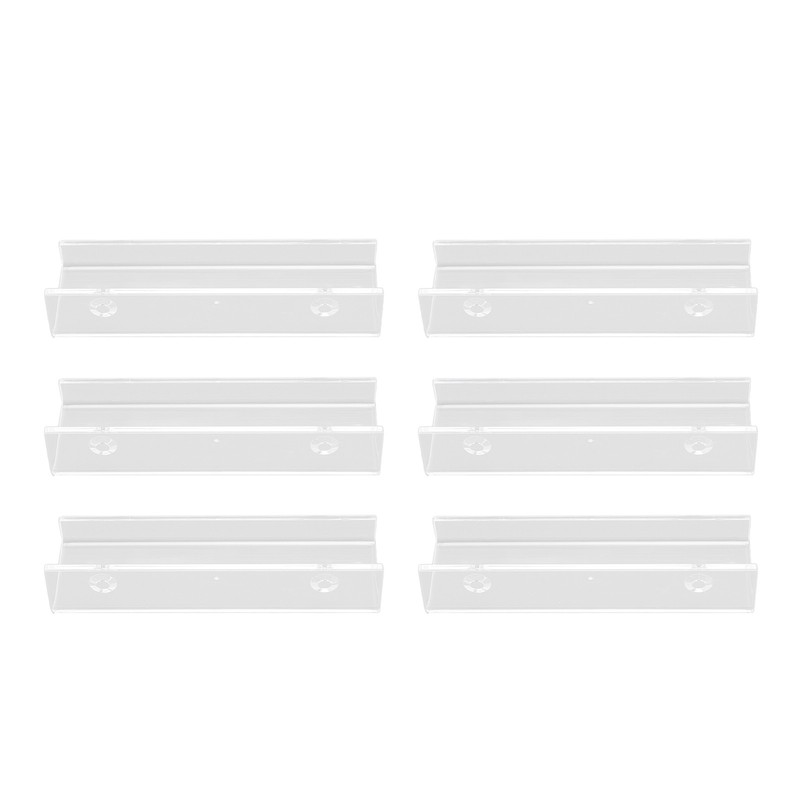 6 Pcs Acrylic Record Shelf Wall Mounted Clear Vinyl Record