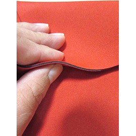 BIGZFABRIC® Neoprene Bonded Sponge Waterproof Wetsuit Fabric Red 1mm Thick Sold by The Foot and Yard (1 Foot)