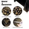 Disposable Plastic Tablecloths, 4 Pack Black and Gold Sequins Tablecloth