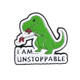 Funny T-Rex I Am Unstoppable Enamel Pins, Cute Dinosaur Humor Brooches, Cute Dinosaur Meme Badge Brooch, Hilarious T-Rex Dino Gift For Women Girls Men, Funny Car Dino Badges