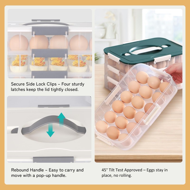 Splotiva Deviled Egg Container with Lid, 36 Slots Egg Tray