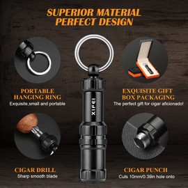 XIFEI Cigar Drill Sharp Smooth Blade Creative Portable Cigar Draw Enhancer Cigar Punch (Black)