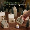 SOONOW Christmas Village Set - Ceramic Houses, Remote LED Tea