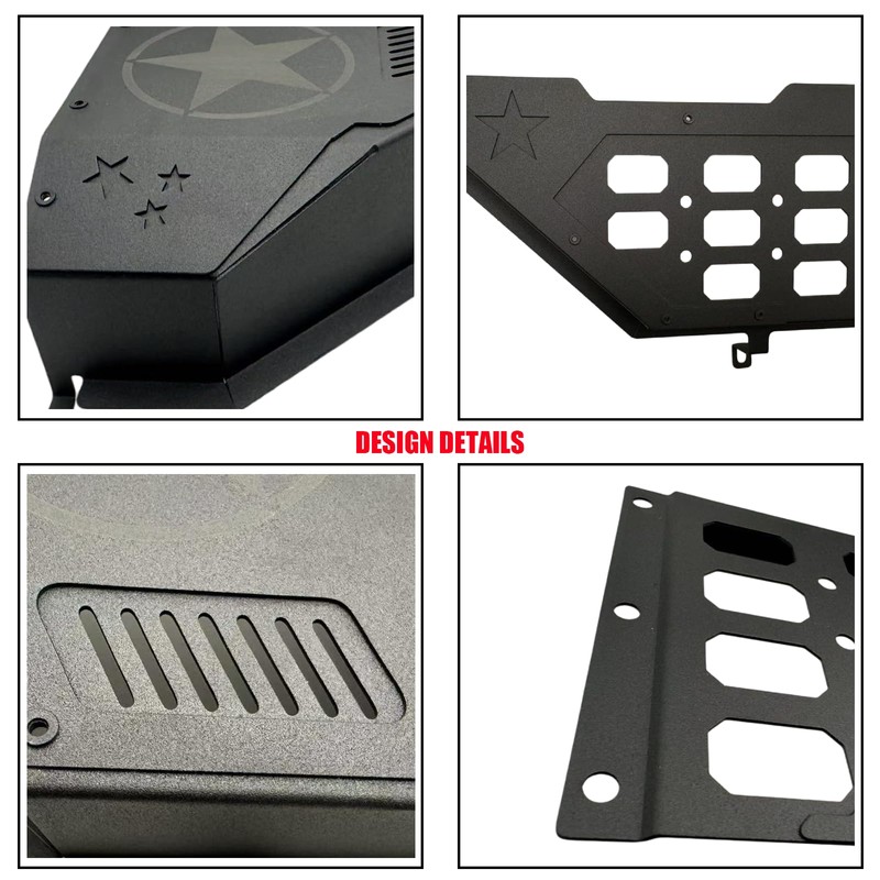 MEAUTELE Metal 3D Front Door Pocket Storage Box for Jeep