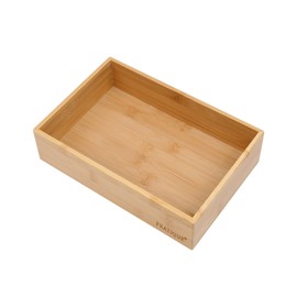 PRATIQUE Bamboo Drawer Organizer - Kitchen Utensil Organizer Silverware Tray Cutlery Holder，Office Desk Supplies and Accessories (8.9x5.9x2.6 inch)