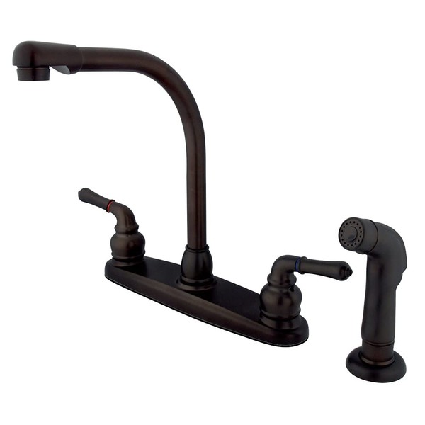 Kingston Brass KB755SP Magellan High Arch Kitchen Faucet with Sprayer,