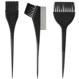 3 Pcs Black Hair Colour Brushes Kit, Professional Salon Hairs Dye Brush, Reusable Hair Colouring Brushes for Salons Beauty Shops Home, Tint Brush for DIY Projects Dyeing Foiling
