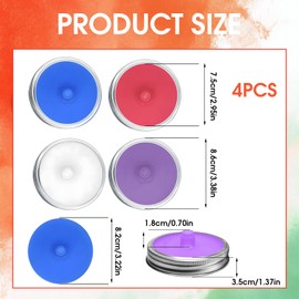 4 Stück Silikon Einmachglas Groß Deckel, Lebensmittelqualität Wasserlose Mason Jar Deckel, Wiederverwendbar Fermentierdeckel Gärset Für Kimchi, Gurken, Fermentierte Probiotische Lebensmittel, One Size