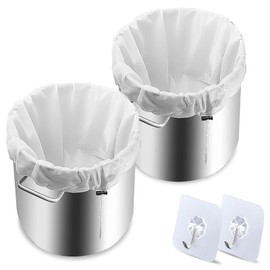 KASURE Filter Bags, Pack of 2 Brew Bags, 56 x 66 cm Brew Bag, White, 250 Micro Reusable Hash Strainer, 80 g Thickened Polyester Material Bubble Bag, for Primary Filtration in Winemaking