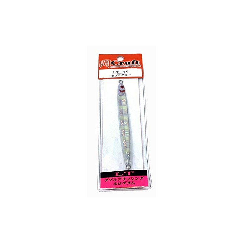 Oka Craft LT40 Zebra Glow Metal Jig, Oka Jig, 1.4