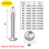 Qrity 25 Pieces M6 x 60 mm Self-Tapping Screw, Torx