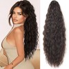 Samtress 24 Inch Drawstring Ponytail Hair Extensions Dark Brown Long