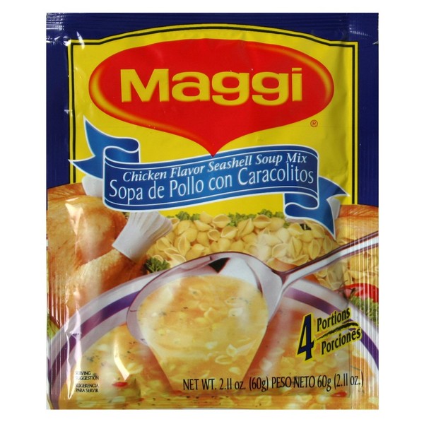 Maggi Soup Mix Chicken Flavored Seashell Noodle, 2.1100-ounces (Pack of12)