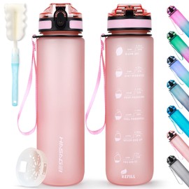 HASAGEI Sports Water Bottle, 1 Litre Water Bottle, BPA-Free, Tritan Sports Bottle with Lid and Leak-Proof, for Gym, School, Cycling, Outdoor, Sports, Fitness and Office