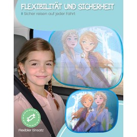 HiTS4KiDS 2 x Sun Shade for Side Windows (Queen) - Attachment with Suction Cups - Effective Sun Protection Car Kids - UV Protection Car - Universal Fit Sun Shade Car