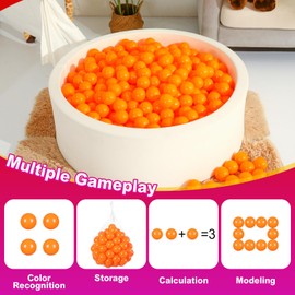 Realhaha Pit Balls for Toddlers Ball Pit, BPA Free Plastic Balls 2.4 Inch for Babies for Boys Girls, Play Pin Balls Kid Ball Pits & Accessories for Bounce House, 100 Balls (Orange)