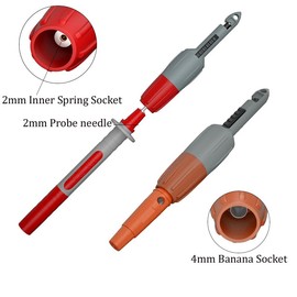 2pcs Wire Piercing Probe Kit, Insulation Puncture Wire Probe Piercing Clip Test Probe Tool for Multimeter Equipment Home Appliance Repair Electricity Meter Testing (Gray, 4mm)