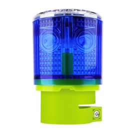 Aolyty Solar Strobe Warning Light 360 Degree Super Bright IP54 Waterproof for Construction Traffic Dock Marine Light Control Flashing (Blue)