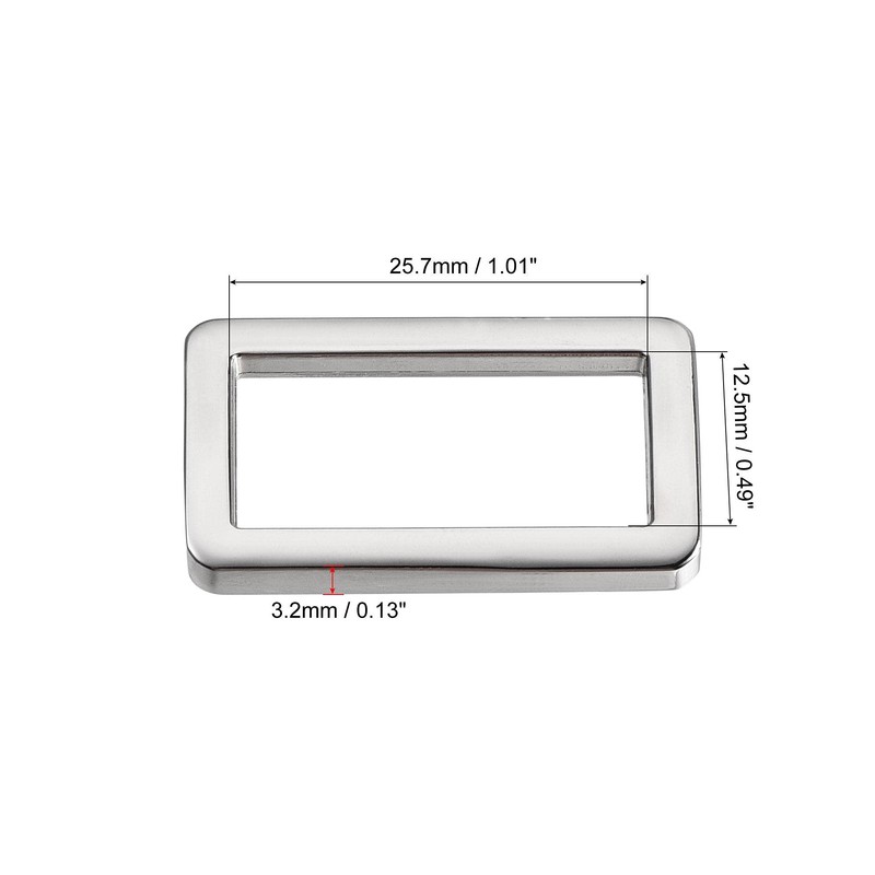 sourcing map Metal Rectangle Ring Buckles 25.7x12.5mm for Bags Belts