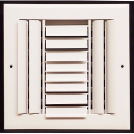 14" x 6" - 3-Way Air Vent - Adjustable Aluminum Curved Blades - Maximum Air Flow - HVAC Grille